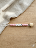 Pink Leopard Pacifier Clip